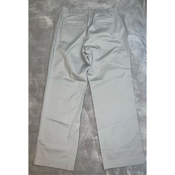 LL Bean Light Gray Straight Leg Stretch Waist Pants 14 - Picture 6 of 8